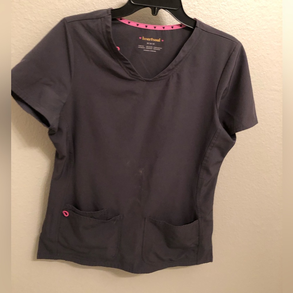 Gray scrub top